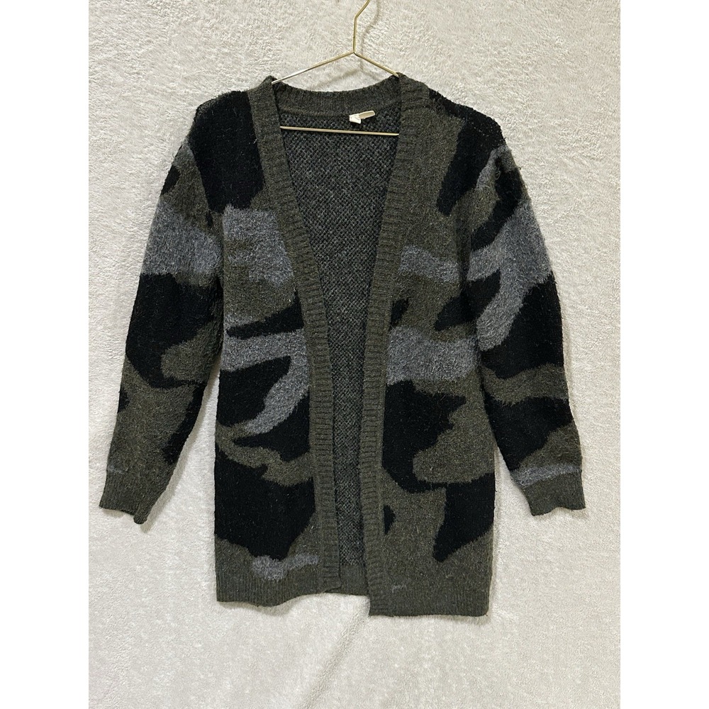 Anthropolgie Moth‎ Open Cardigan Sweater Camo Small Women's Green Black Estilo